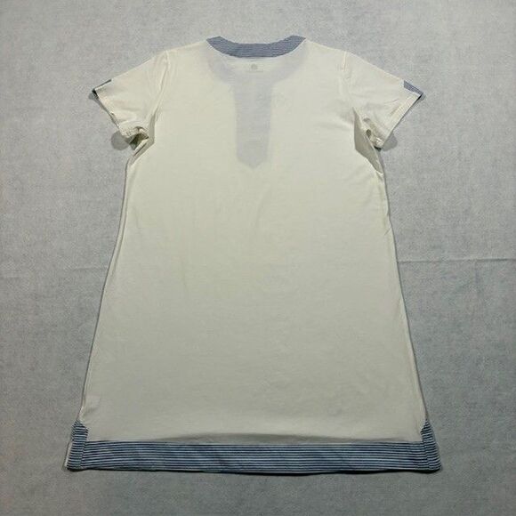 Marleylilly Womens Dress Large White Blue Stripe Trim Short Sleeve Casual Tunic - Picture 9 of 9